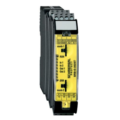 Schmersal Emergency Stop, Light Beam/Curtain Safety Relay, 24V dc, 2 Safety Contacts