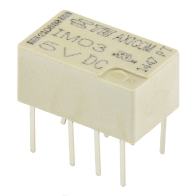 TE Connectivity PCB Mount Non-Latching Relay, 5V dc Coil, 2A Switching Current, DPDT