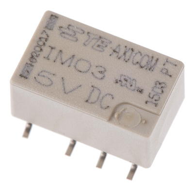 TE Connectivity Surface Mount Signal Relay, 5V dc Coil, 2A Switching Current, DPDT