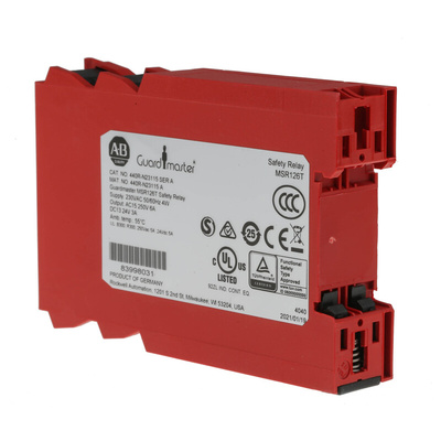 Rockwell Automation Single-Channel Light Beam/Curtain, Safety Switch/Interlock Safety Relay, 230V ac, 2 Safety Contacts