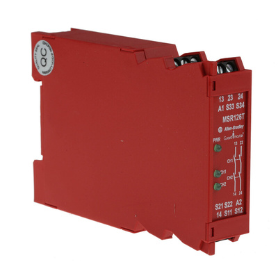 Rockwell Automation Single-Channel Light Beam/Curtain, Safety Switch/Interlock Safety Relay, 230V ac, 2 Safety Contacts