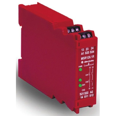 Rockwell Automation Single-Channel Light Beam/Curtain, Safety Switch/Interlock Safety Relay, 115V ac, 2 Safety Contacts