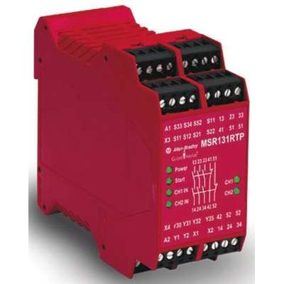 Rockwell Automation Dual-Channel Light Beam/Curtain, Safety Mat/Edge Safety Relay, 230V ac, 3 Safety Contacts