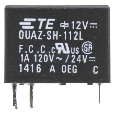 TE Connectivity PCB Mount Signal Relay, 12V dc Coil, 2A Switching Current, DPDT