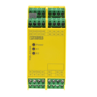 Phoenix Contact Single/Dual-Channel Emergency Stop, Safety Switch/Interlock Safety Relay, 24V ac/dc, 8 Safety Contacts