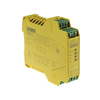 Phoenix Contact Dual-Channel Emergency Stop, Safety Switch/Interlock Safety Relay, 24V ac/dc, 2 Safety Contacts