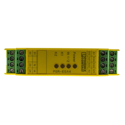 Phoenix Contact Dual-Channel Emergency Stop, Safety Switch/Interlock Safety Relay, 24V ac/dc, 2 Safety Contacts