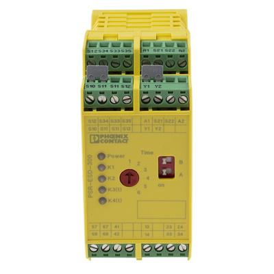 Phoenix Contact Dual-Channel Light Beam/Curtain, Safety Switch/Interlock Safety Relay, 24V dc, 6 Safety Contacts