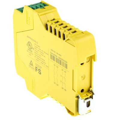 Phoenix Contact Dual-Channel Light Beam/Curtain, Safety Switch/Interlock Safety Relay, 24V dc, 2 Safety Contacts