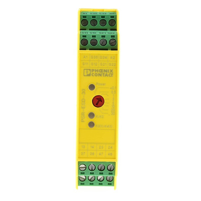 Phoenix Contact Dual-Channel Light Beam/Curtain, Safety Switch/Interlock Safety Relay, 24V dc, 2 Safety Contacts