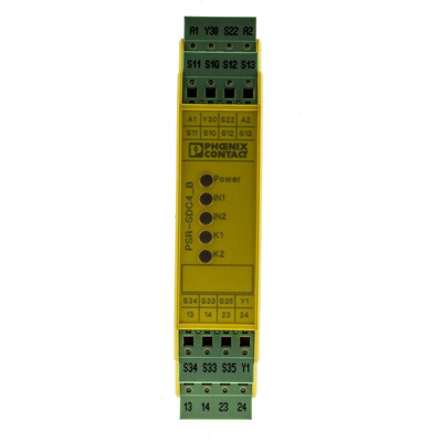 Phoenix Contact Dual-Channel Safety Switch/Interlock Safety Relay, 24V dc, 2 Safety Contacts