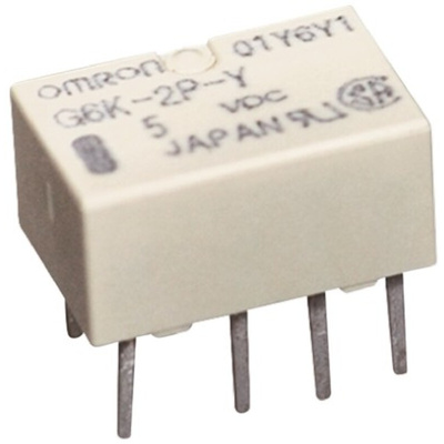 Omron PCB Mount Latching Signal Relay, 12V dc Coil, 1A Switching Current, DPDT