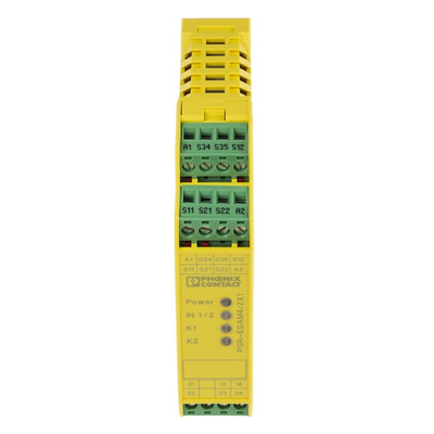 Phoenix Contact Dual-Channel Safety Switch/Interlock Safety Relay, 24V ac/dc, 2 Safety Contacts