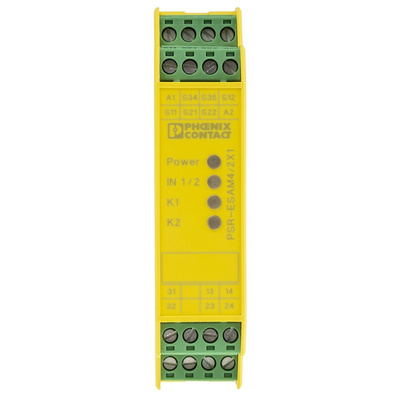 Phoenix Contact Dual-Channel Safety Switch/Interlock Safety Relay, 24V ac/dc, 2 Safety Contacts