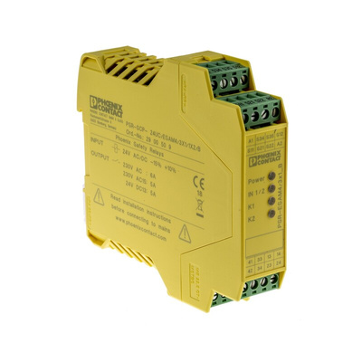Phoenix Contact Single/Dual-Channel Safety Switch/Interlock Safety Relay, 24V ac/dc, 3 Safety Contacts