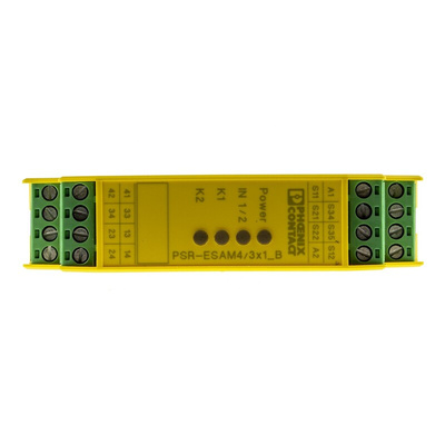 Phoenix Contact Single/Dual-Channel Safety Switch/Interlock Safety Relay, 24V ac/dc, 3 Safety Contacts