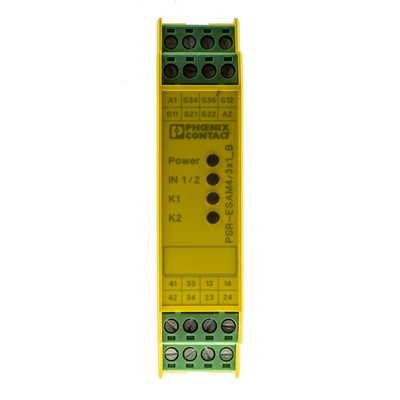 Phoenix Contact Single/Dual-Channel Safety Switch/Interlock Safety Relay, 24V ac/dc, 3 Safety Contacts