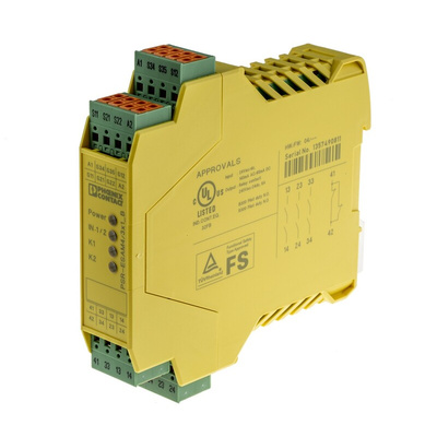 Phoenix Contact Dual-Channel Safety Switch/Interlock Safety Relay, 24V ac/dc, 3 Safety Contacts
