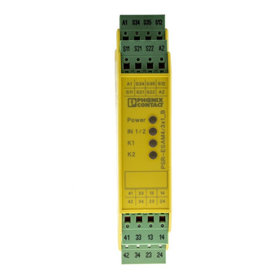 Phoenix Contact Dual-Channel Safety Switch/Interlock Safety Relay, 24V ac/dc, 3 Safety Contacts