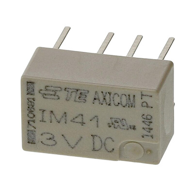 TE Connectivity PCB Mount Latching Signal Relay, 3V dc Coil, 2A Switching Current, DPDT