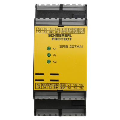 Schmersal Light Beam/Curtain, Safety Mat/Edge, Safety Switch/Interlock Safety Relay, 24V dc, 2 Safety Contacts