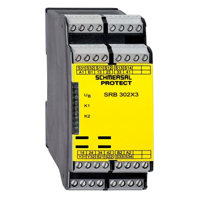 Schmersal Dual-Channel Light Beam/Curtain, Safety Switch/Interlock Safety Relay, 24V ac, 3 Safety Contacts