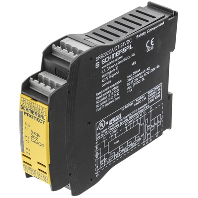 Schmersal Dual-Channel Safety Switch/Interlock Safety Relay, 24V dc, 2 Safety Contacts