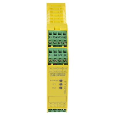 Phoenix Contact Dual-Channel Light Beam/Curtain, Safety Switch/Interlock Safety Relay, 24V ac/dc, 3 Safety Contacts