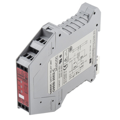 Omron Dual-Channel Emergency Stop Safety Relay, 24V ac/dc, 2 Safety Contacts