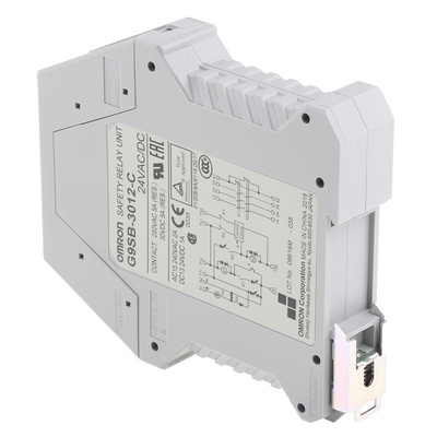 Omron Dual-Channel Emergency Stop Safety Relay, 24V ac/dc, 3 Safety Contacts