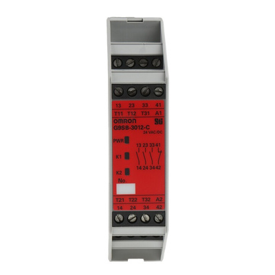 Omron Dual-Channel Emergency Stop Safety Relay, 24V ac/dc, 3 Safety Contacts