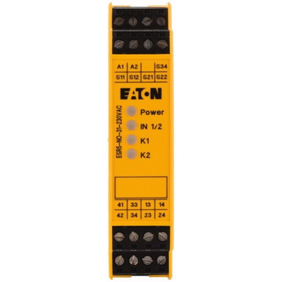 Eaton Dual-Channel Emergency Stop, Safety Switch/Interlock Safety Relay, 230V, 3 Safety Contacts