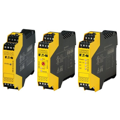 Eaton Dual-Channel Emergency Stop, Safety Switch/Interlock Safety Relay, 24V, 3 Safety Contacts