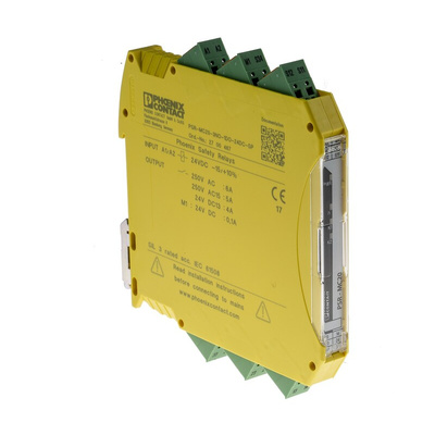 Phoenix Contact Single-Channel Emergency Stop, Safety Switch/Interlock Safety Relay, 24V dc, 3 Safety Contacts