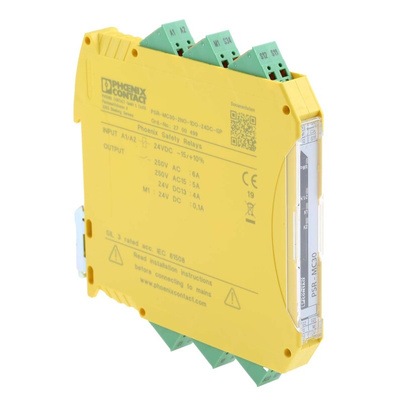 Phoenix Contact Dual-Channel Emergency Stop, Safety Switch/Interlock Safety Relay, 24V dc, 2 Safety Contacts