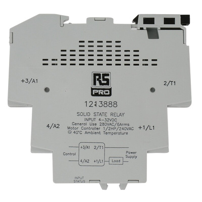 RS PRO Solid State Interface Relay, 32 V dc Control, 6 A Load, DIN Rail Mount