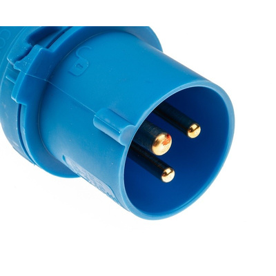 Bals IP44 Blue Cable Mount 2P+E Industrial Power Plug, Rated At 16.0A, 230.0 V