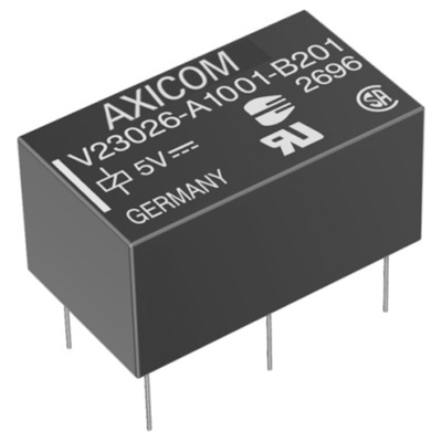 TE Connectivity PCB Mount Signal Relay, 24V dc Coil, 1A Switching Current, DPDT