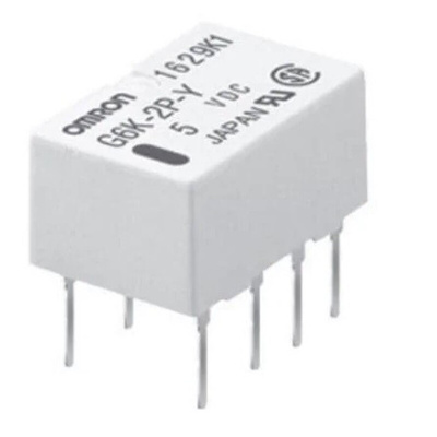 Omron PCB Mount Signal Relay, 5V dc Coil, 1A Switching Current, DPDT