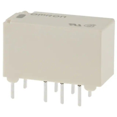 Omron PCB Mount Signal Relay, 12V dc Coil, 2A Switching Current, DPDT