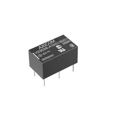 TE Connectivity PCB Mount Latching Signal Relay, 5V dc Coil, 1A Switching Current, DPDT