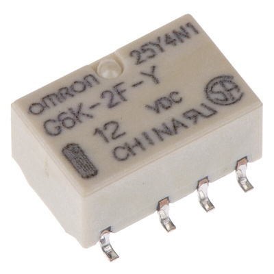 Omron Surface Mount Signal Relay, 12V dc Coil, 1A Switching Current, DPDT