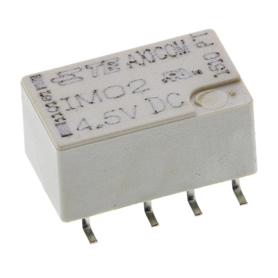 TE Connectivity Surface Mount Signal Relay, 4.5V dc Coil, 2A Switching Current, DPDT