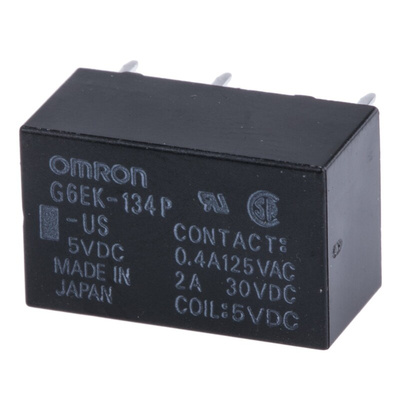 Omron PCB Mount Latching Signal Relay, 5V dc Coil, 3A Switching Current, SPDT