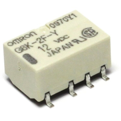 Omron Surface Mount Latching Signal Relay, 4.5V dc Coil, 1A Switching Current, DPDT