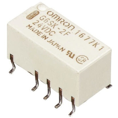 Omron Surface Mount Latching Signal Relay, 3V dc Coil, 2A Switching Current, DPDT
