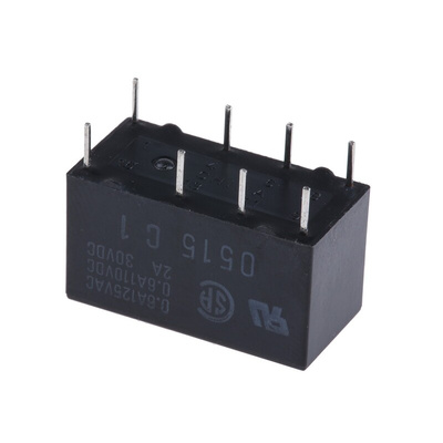 Omron PCB Mount Signal Relay, 12V dc Coil, 1A Switching Current, DPDT