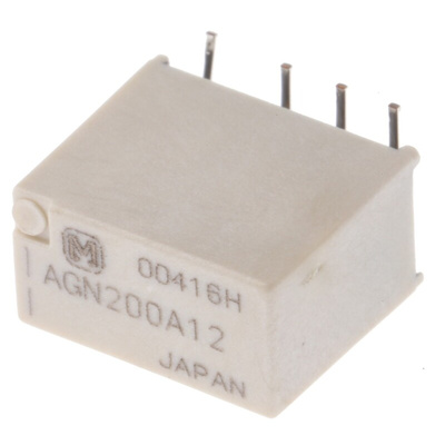 Panasonic Surface Mount Signal Relay, 12V dc Coil, 1A Switching Current, DPDT