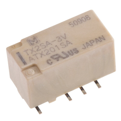 Panasonic Surface Mount Signal Relay, 3V dc Coil, 2A Switching Current, DPDT