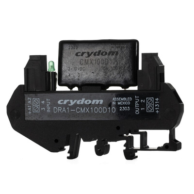 Sensata / Crydom DRA Series Solid State Interface Relay, 10 V dc Control, 8 A Load, DIN Rail Mount